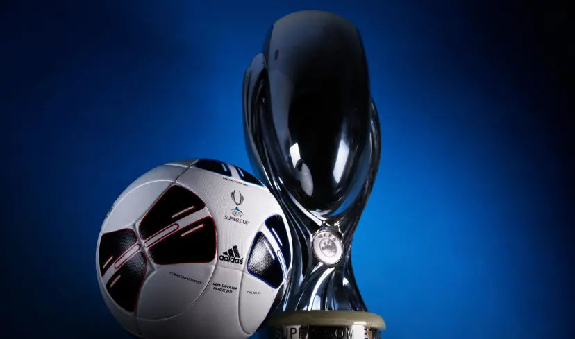 official match ball and trophy of the UEFA Super Cup