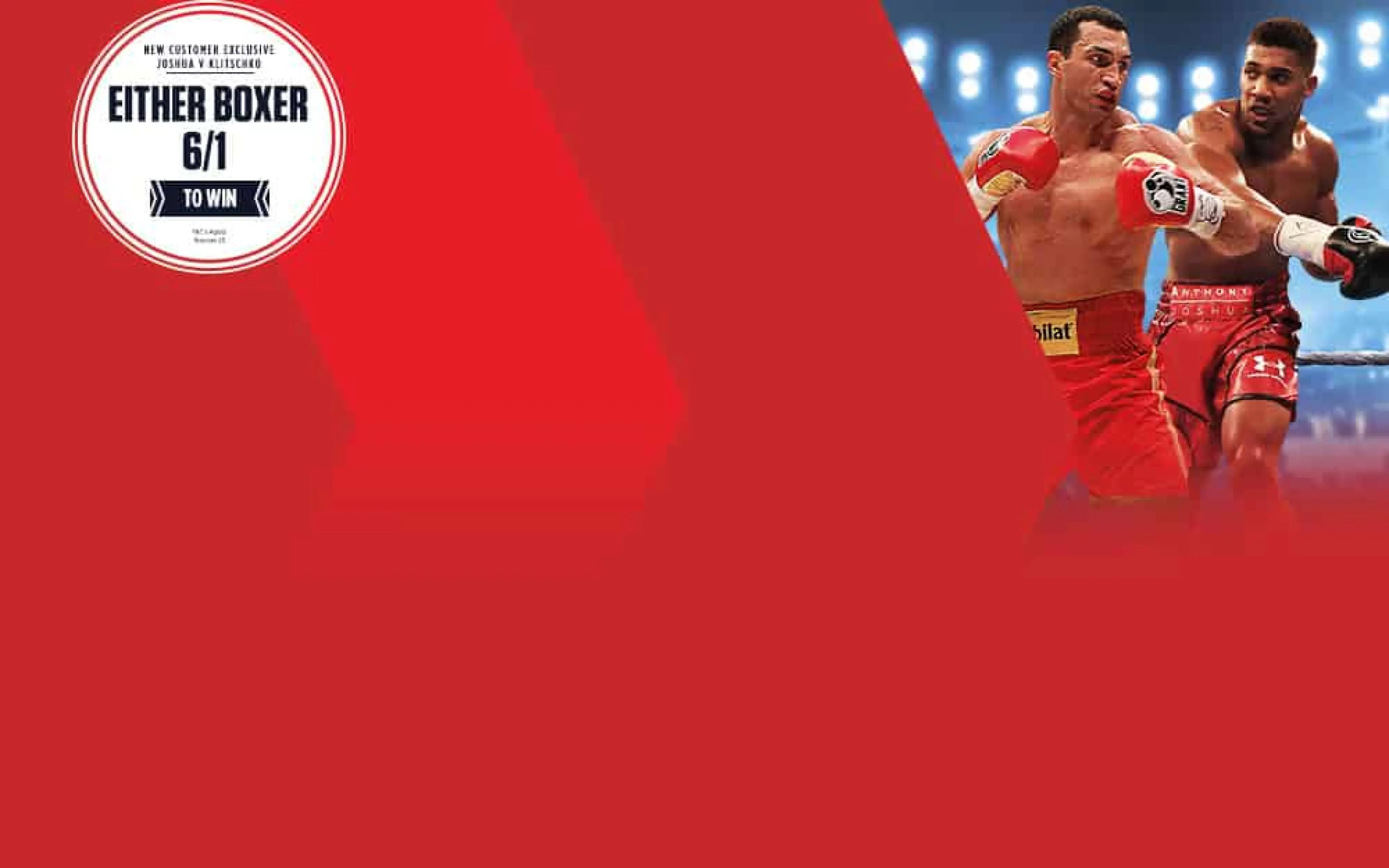 Joshua v Klitschko - Either boxer to win odds