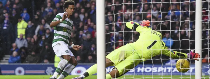 Scott Sinclair scores winning goal against Rangers at Ibrox