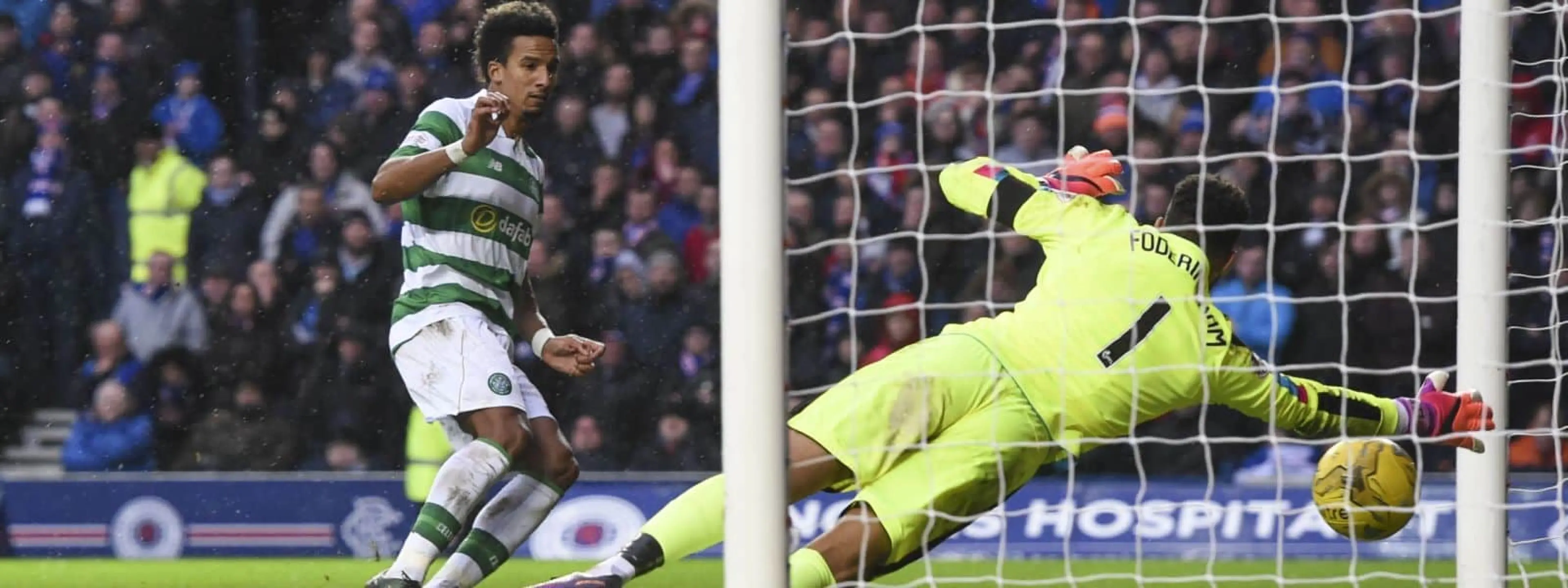 Scott Sinclair scores winning goal against Rangers at Ibrox
