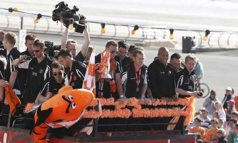 Blackpool, open-top bus parade 2010