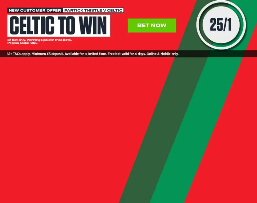 Partick Thistle v Celtic odds