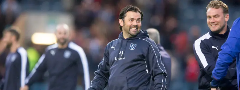 Paul Hartley at pitchside for a Dundee friendly