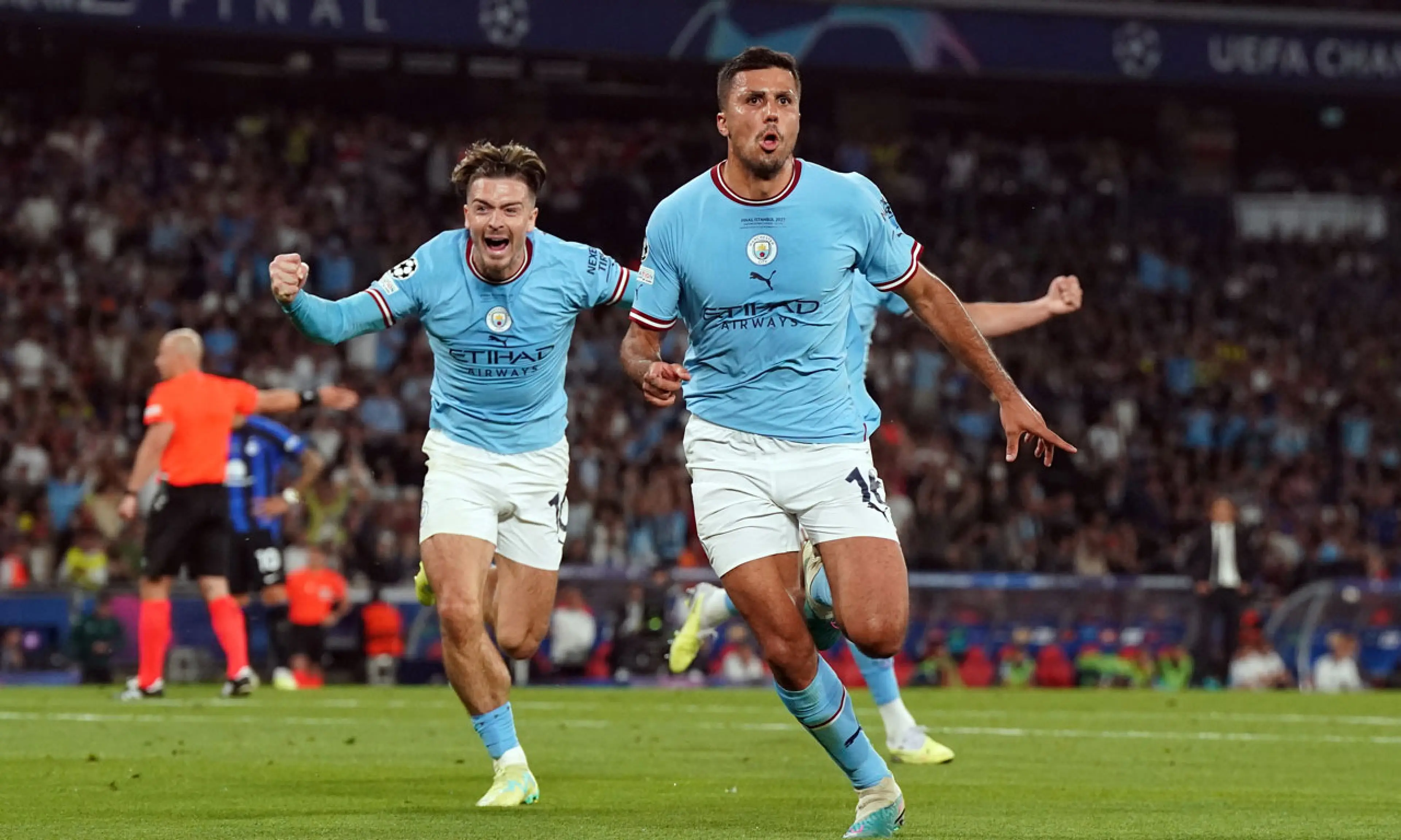 Rodri, Jack Grealish, Man City v Inter Milan