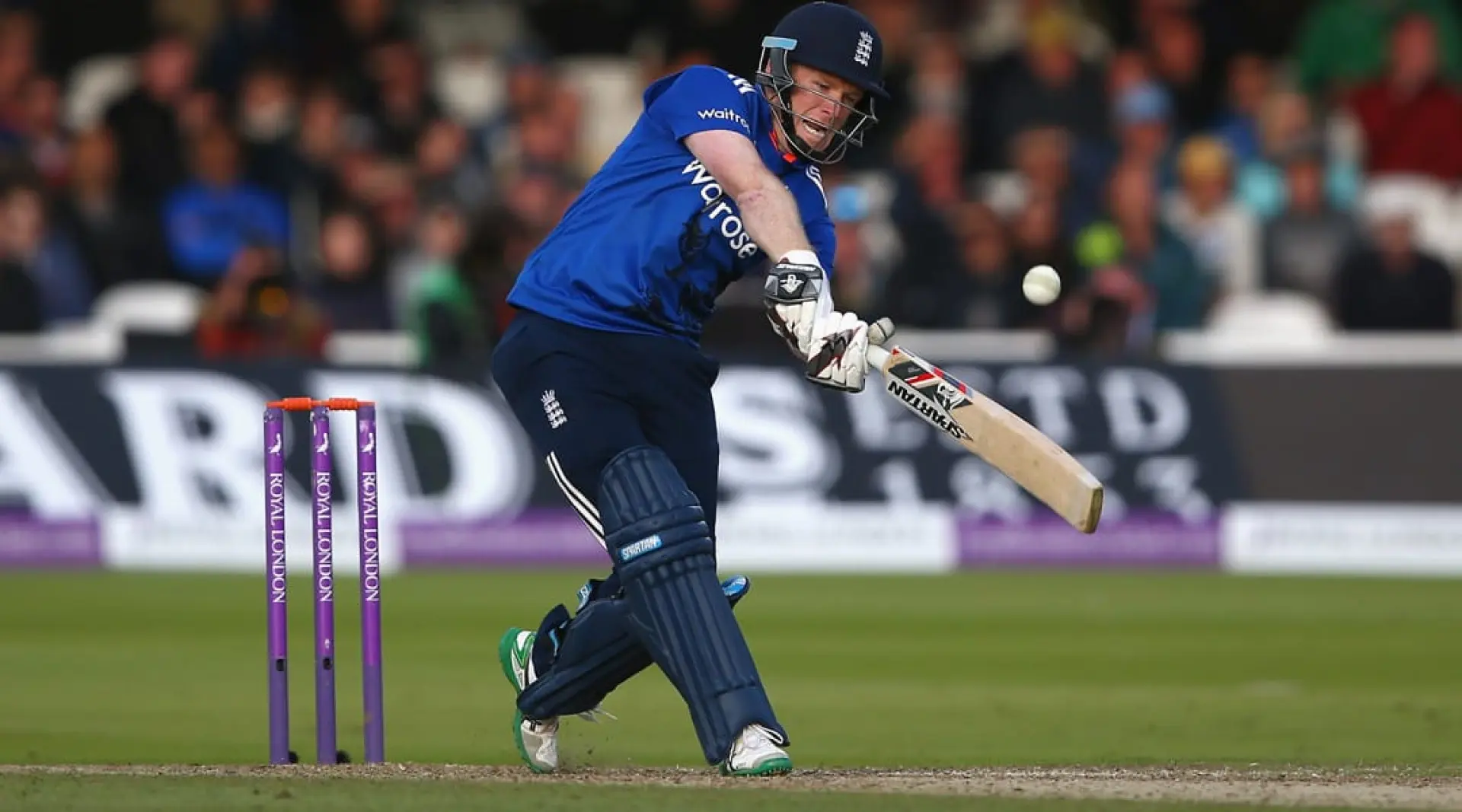 Eoin Morgan batting in an ODI for England against Australia
