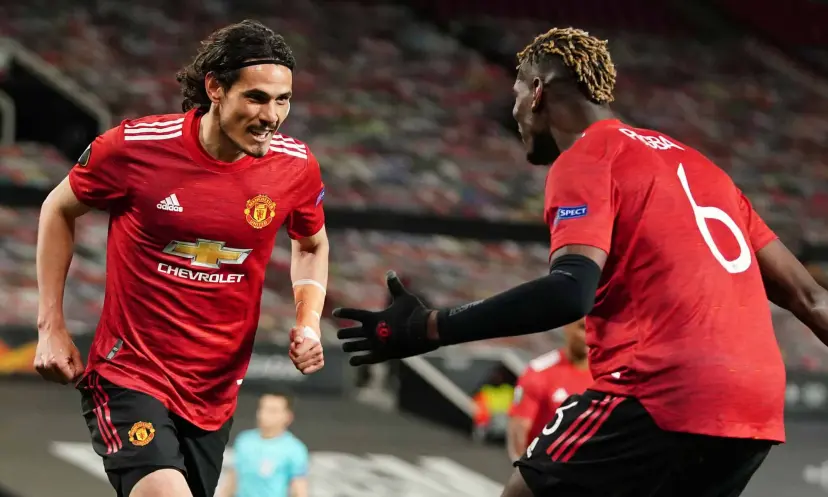 Cavani Pogba Manchester United v Roma