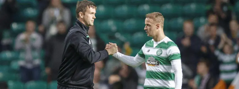 Ronny Deila and Leigh Griffiths embrace