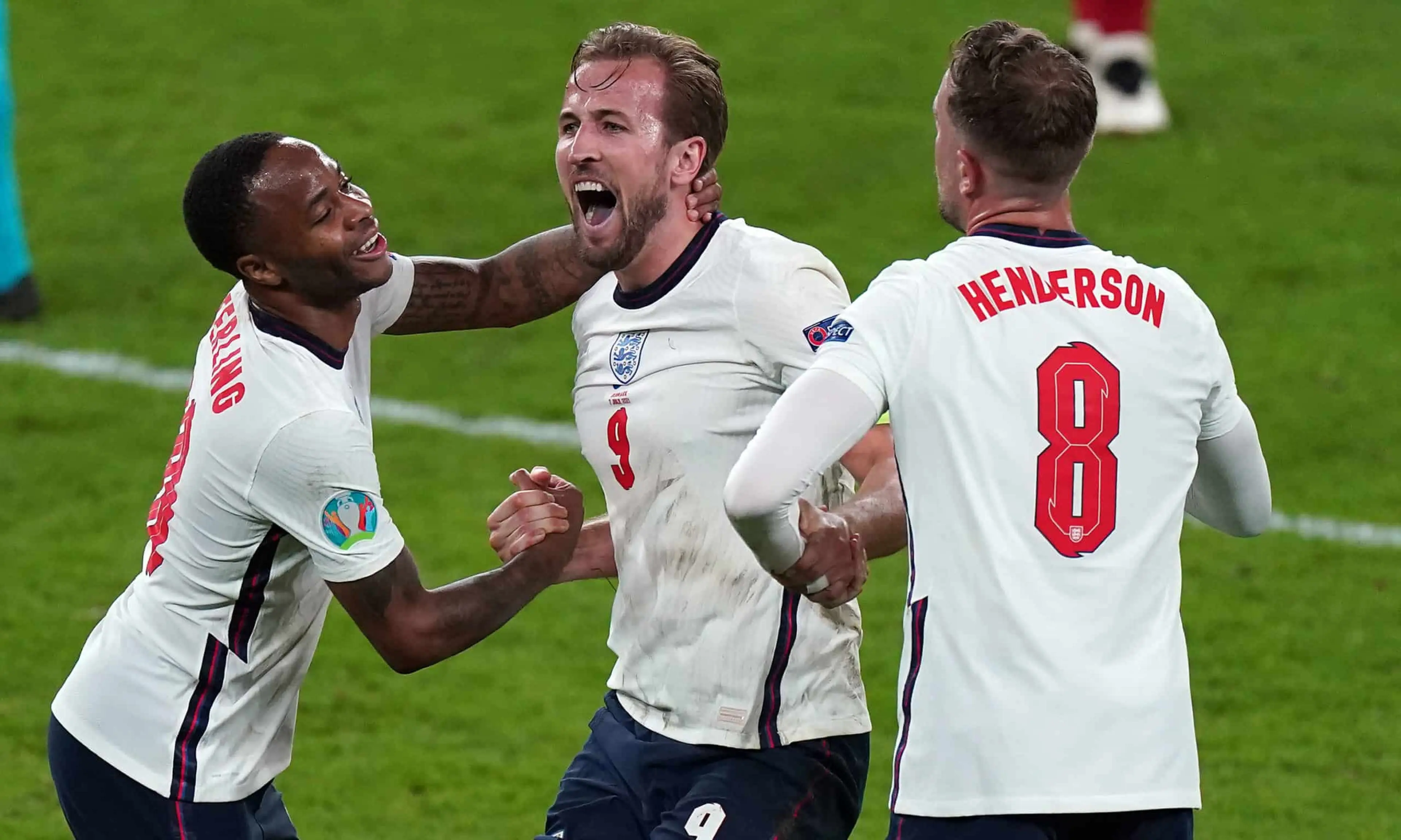 Raheem Sterling, Harry Kane, Jordan Henderson, England in 2021