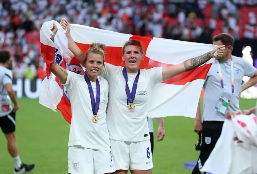 Rachel Daly, Millie Bright, England v Germany