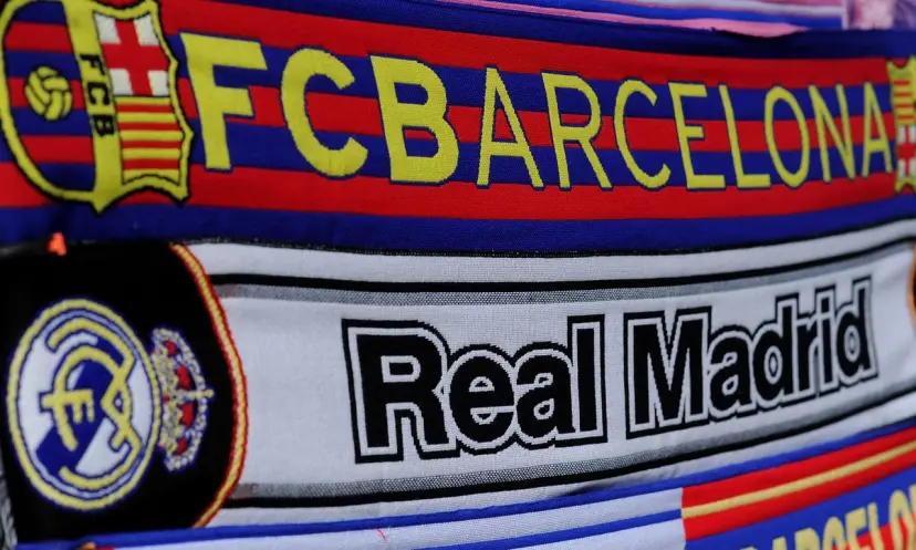 Barcelona and Real Madrid scarves