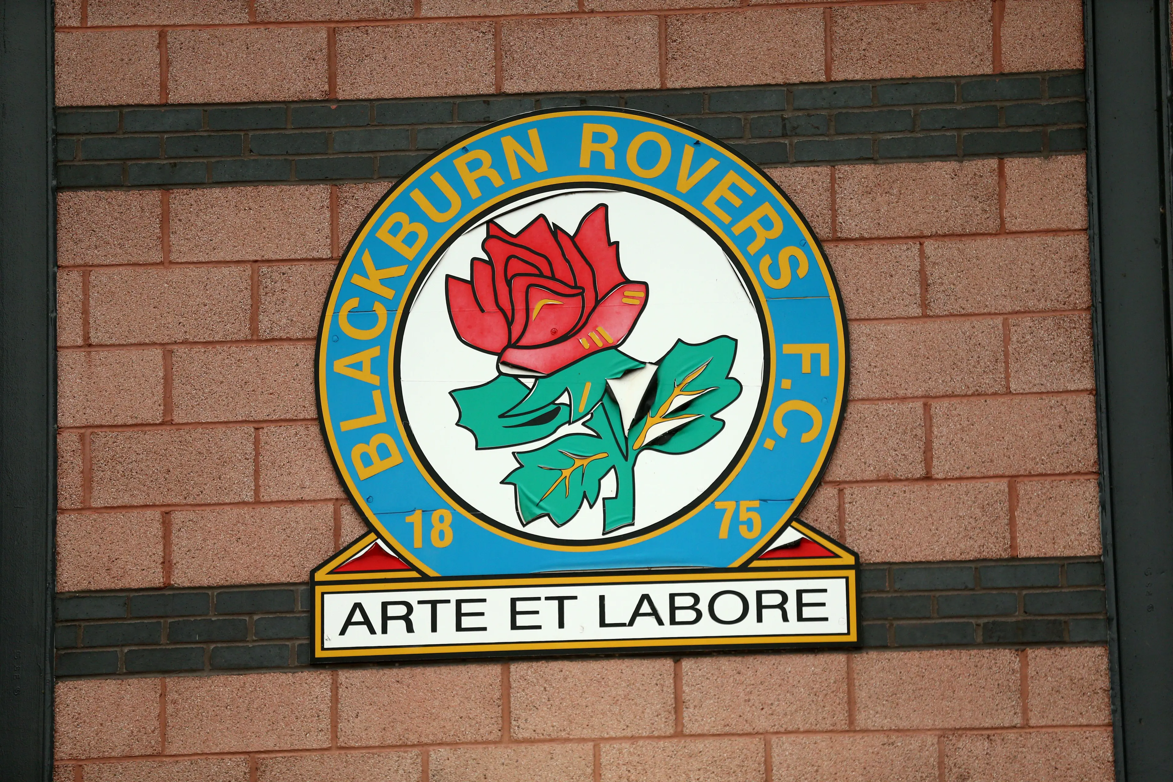 A general view of the Blackburn Rovers club crest prior to the Sky Bet Championship match at Ewood Park,