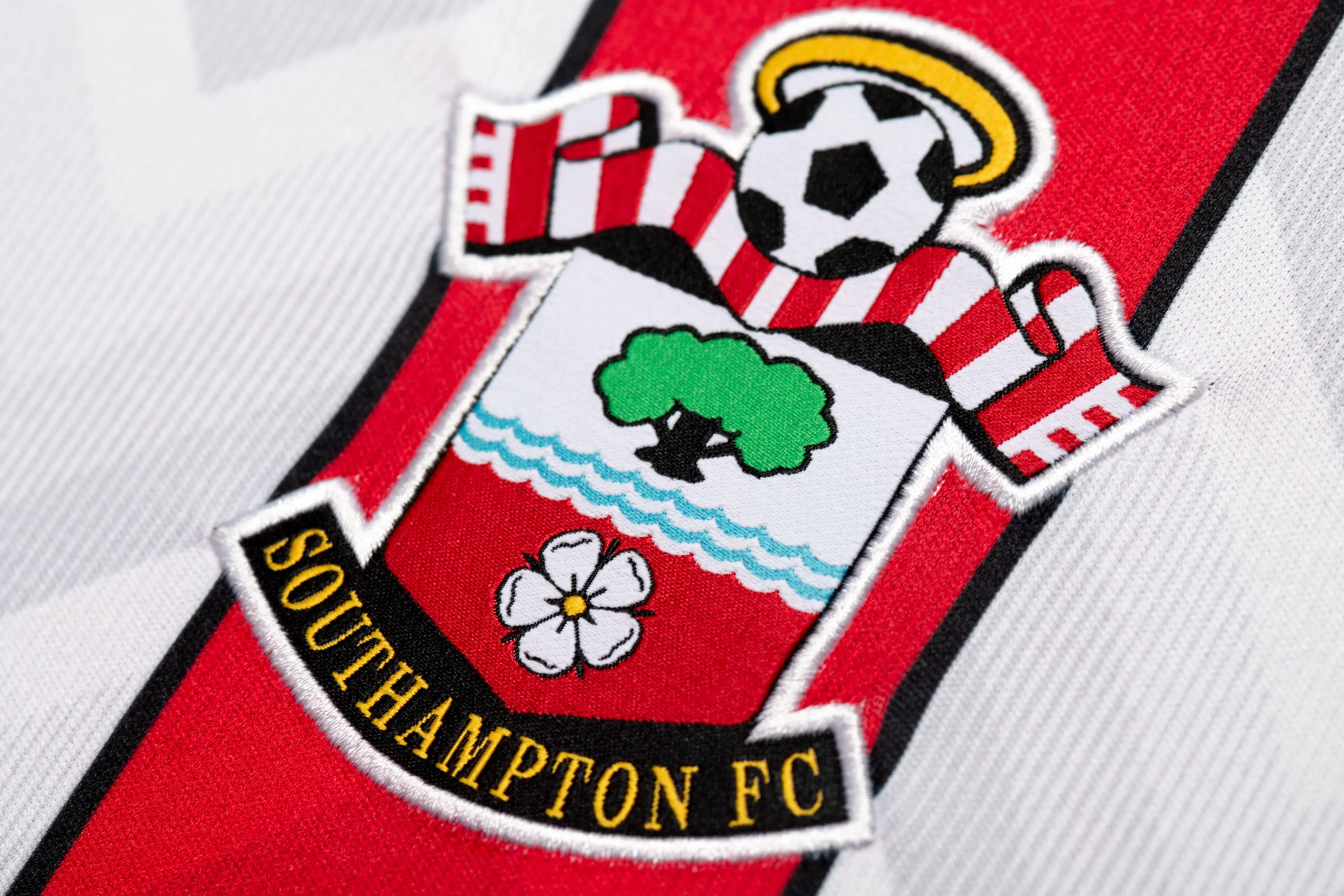 Close up of Southampton FC kit