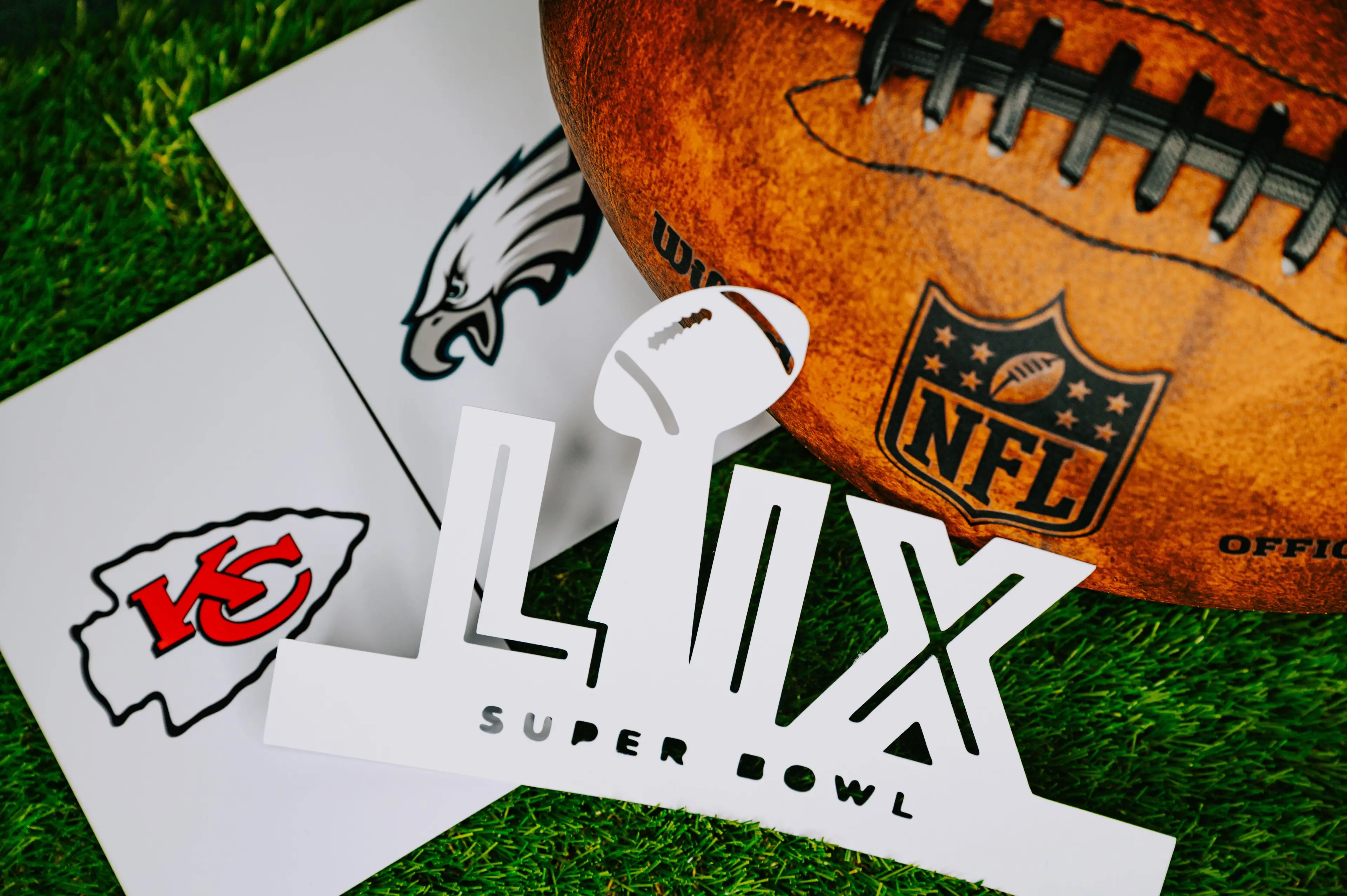 NEW ORLEANS, USA, JANUARY 27, 2025: Kansas City Chiefs vs. Philadelphia Eagles, Super Bowl LIX for season 2024, NFL Final, American football champions