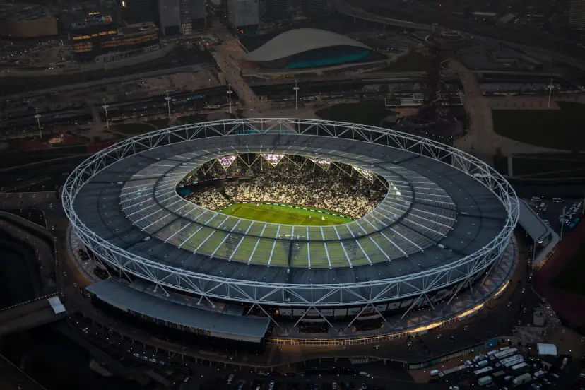Aerial View of the London Bridge Stadium, London UK