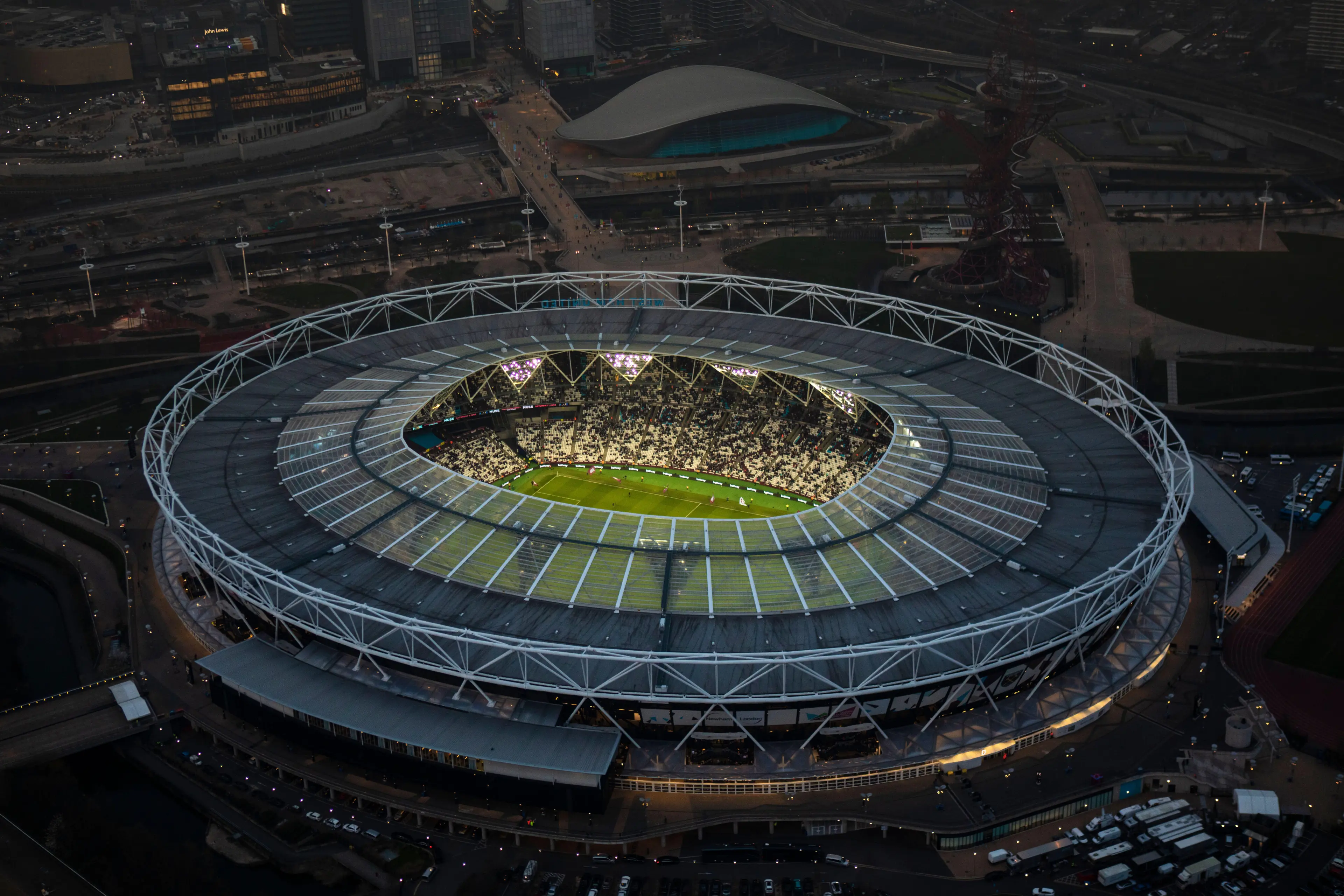 Aerial View of the London Bridge Stadium, London UK