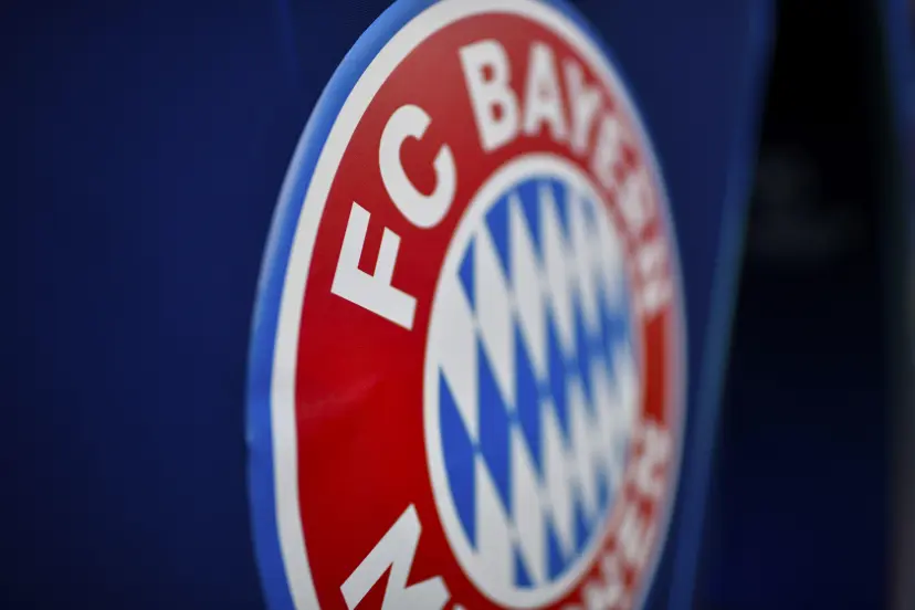 Logo FC Bayern Munich FCB, Champions League, Allianz Arena, Munich, Bavaria, Germany, Europe