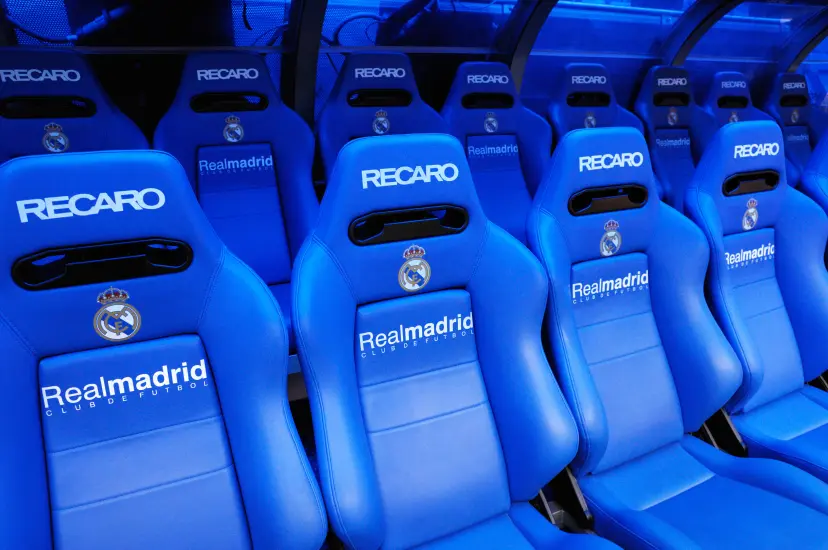 Real Madrid bench, Santiago Bernabeu Stadium
