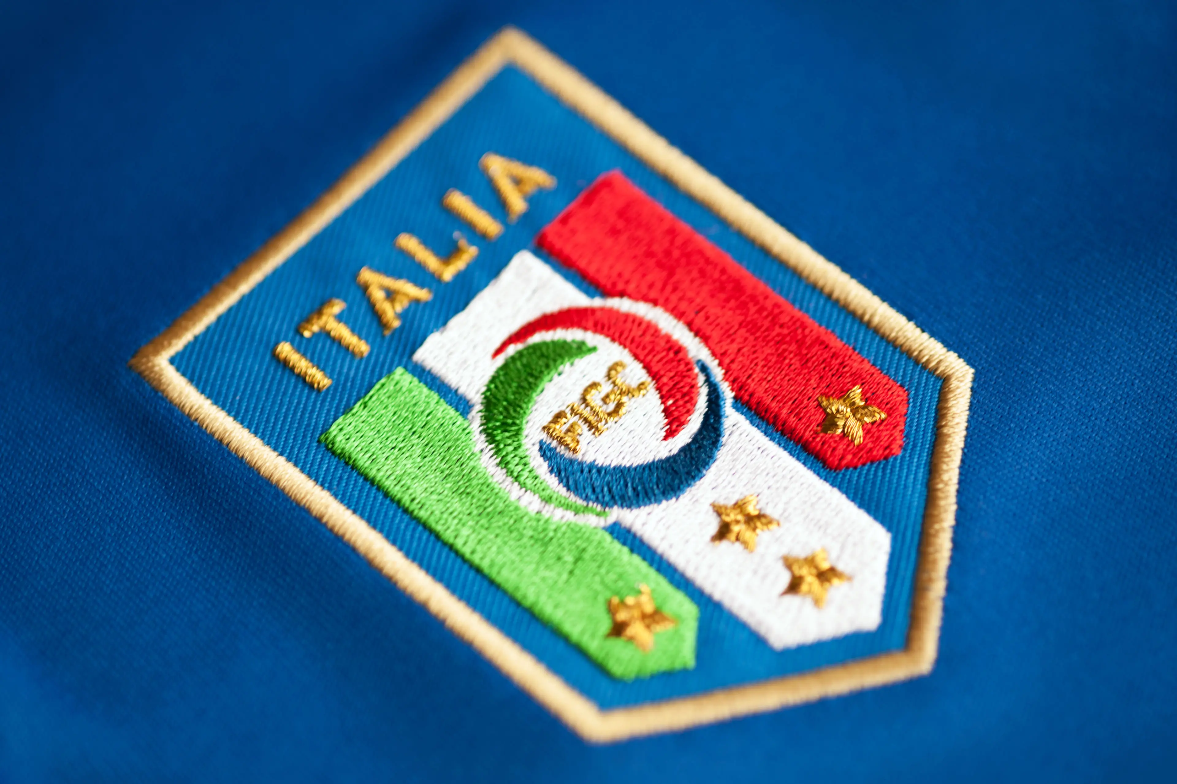 Close up of the Italian National football team kit