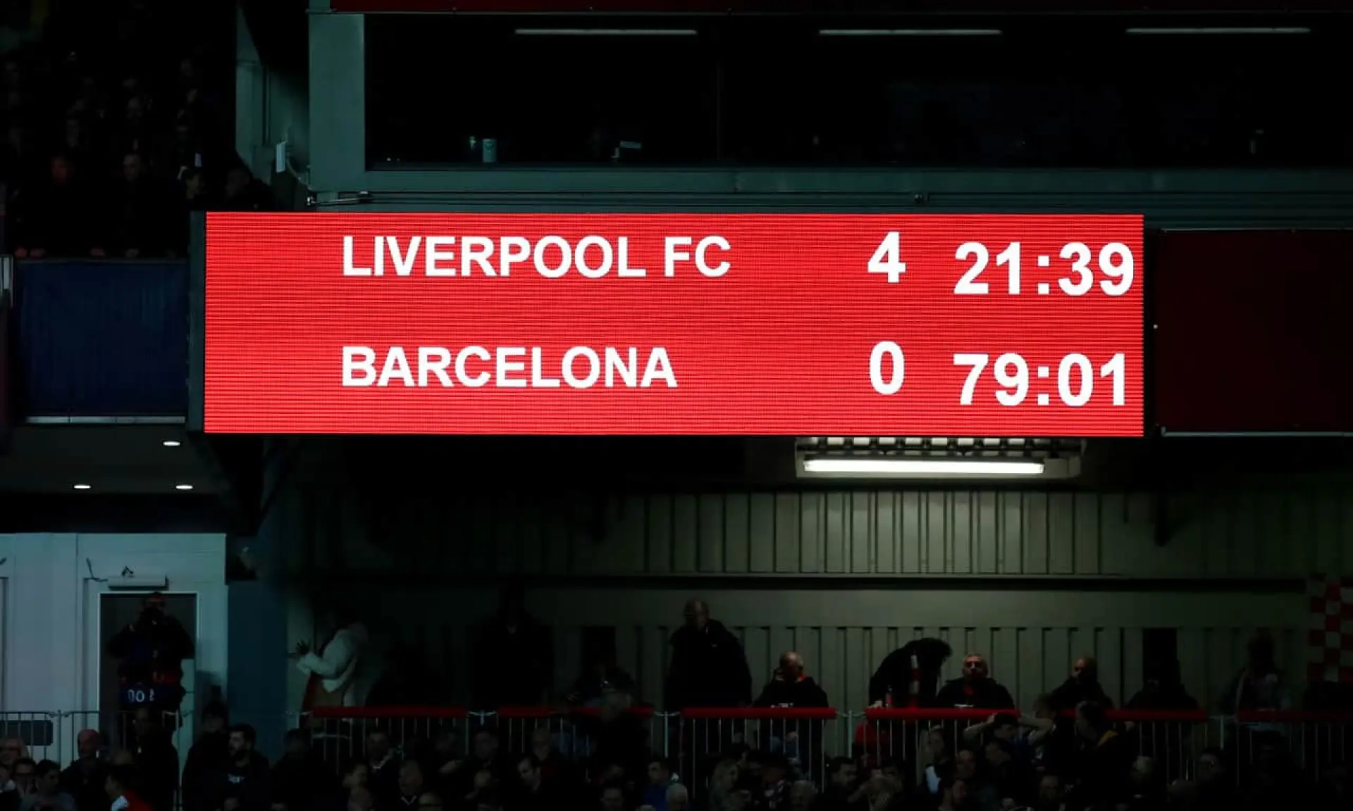 Liverpool 4 Barcelona 0, Champions League classics involving Premier League teams