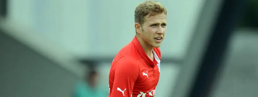Greg Stewart playing a friendly for Dundee
