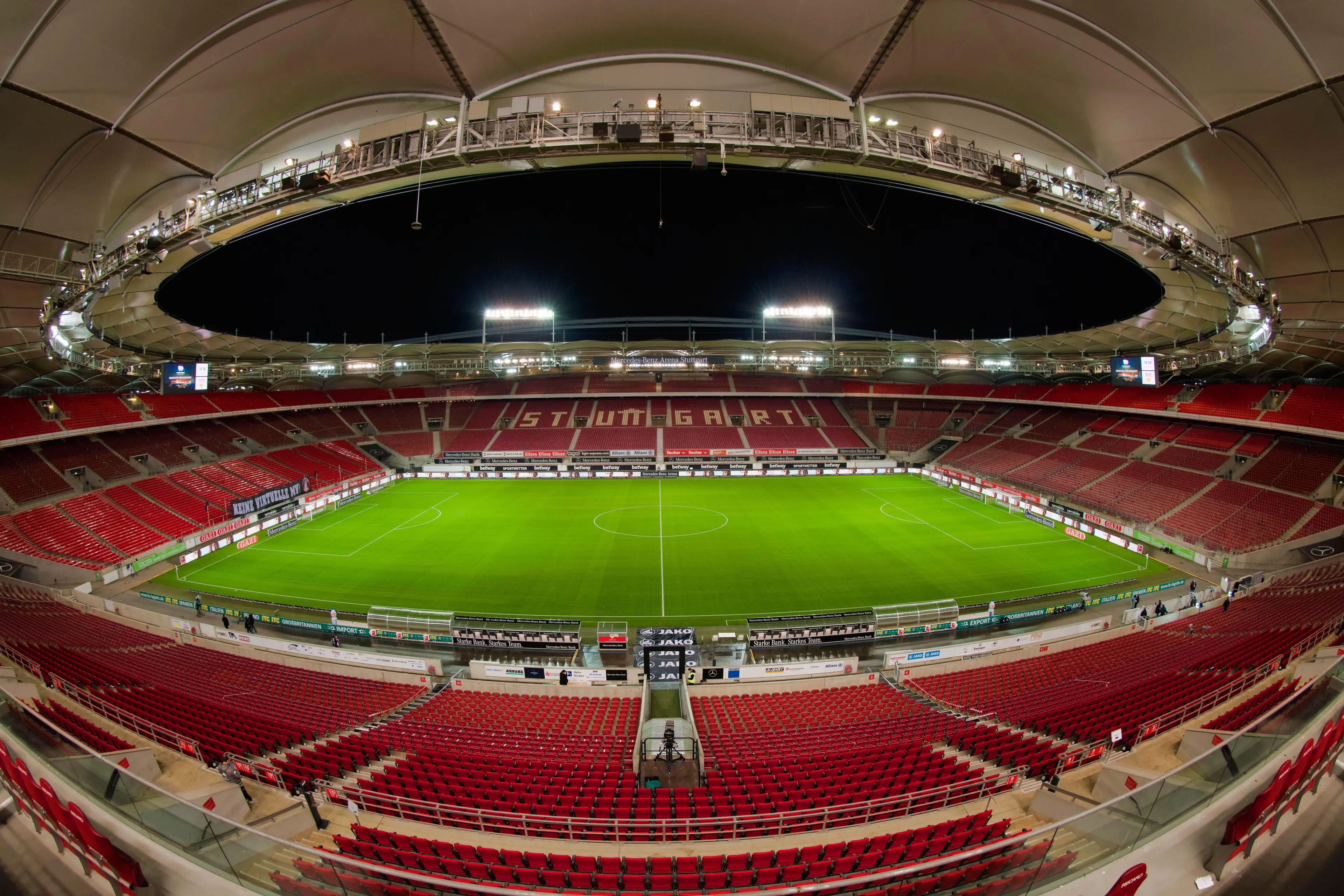 Empty stadium, overview, Mercedes-Benz Arena, Stuttgart, Baden-Wuerttemberg, Germany