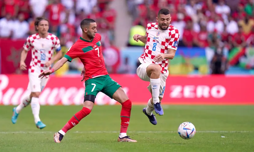 Hakim Ziyech, Mateo Kovacic, Croatia v Morocco