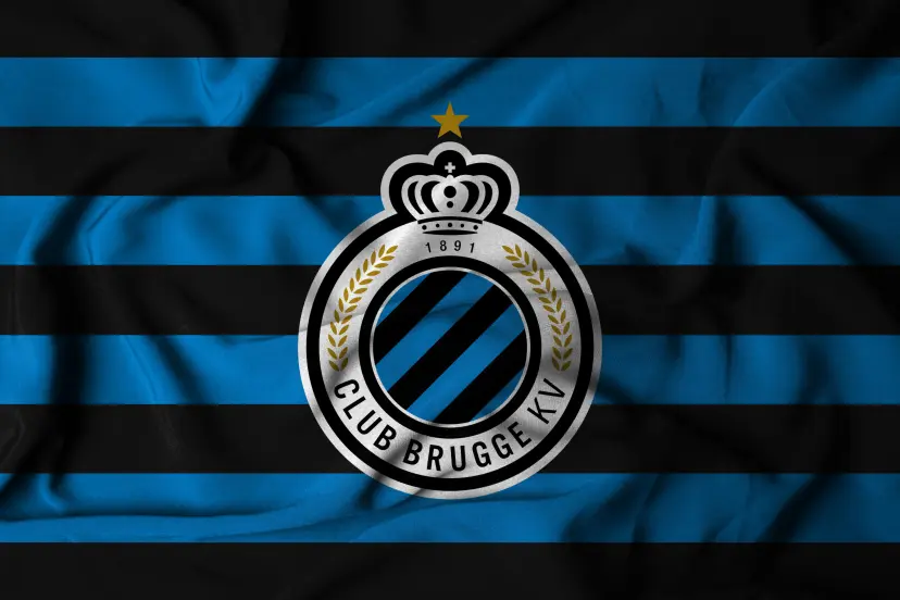 Club Brugge football club, selective focus logo flag texture background, Belgian Pro League championship