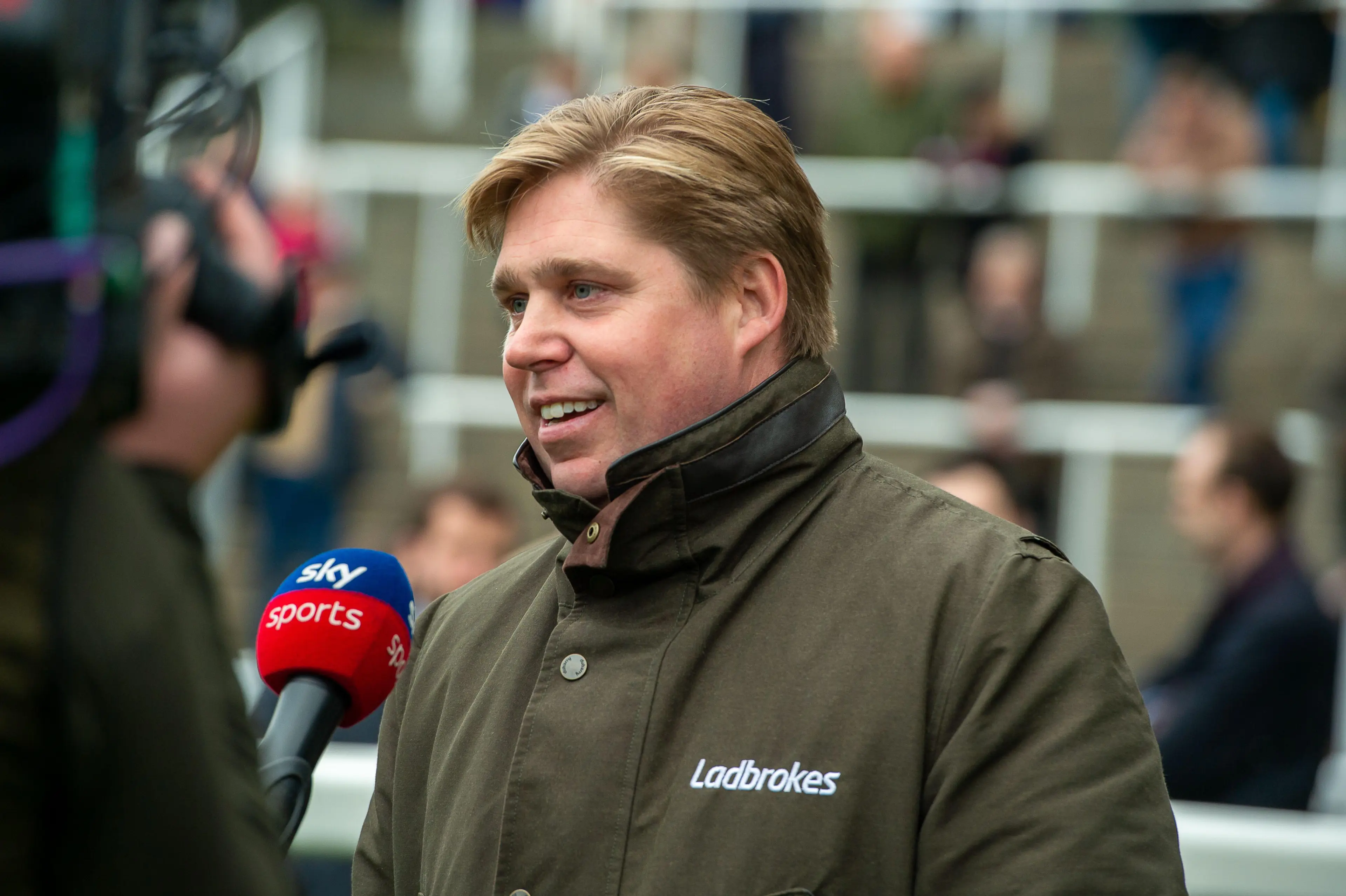 Ascot, Berkshire, UK. 19th November, 2021. This was a special day for racehorse trainer Dan Skelton (pictured) as today he celebrated having his 1,000th win with horse Faivoir ridden by jockey Harry Skelton winner of the Windsor Horse Rangers Novices' Limited Handicap Steeple Chase. Faivoir owner Mrs Suzanne Lawrence. Trainer Dan Skelton, Alcester.
